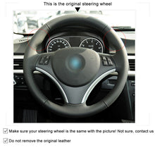 Load image into Gallery viewer, Auto Steering Wheel Cover for BMW E90 320i 325i 330i 335i E87 120i 130i 120d Hand Stitched Car Steering Wheel Cover
