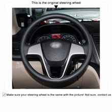 Load image into Gallery viewer, Car Steering Wheel Cover for Hyundai Solaris (RU) 2010-2016 Verna 2010-2016 i20 2009-2015 Accent
