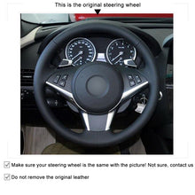 Load image into Gallery viewer, Car Steering Cover Leather for BMW 530i E60 E63 E64 635D Hand Sewing Interior Accessories Auto Steering Wheel Cover
