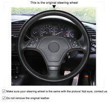 Load image into Gallery viewer, Auto Steering Wheel Cover for BMW E36 E46 E39 Hand Stitched Interior Accessories Car Steering Wheel Cover
