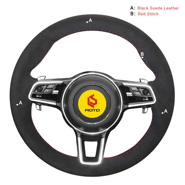 Car Steering Wheel Cover for Porsche Macan Cayenne 2015 2016