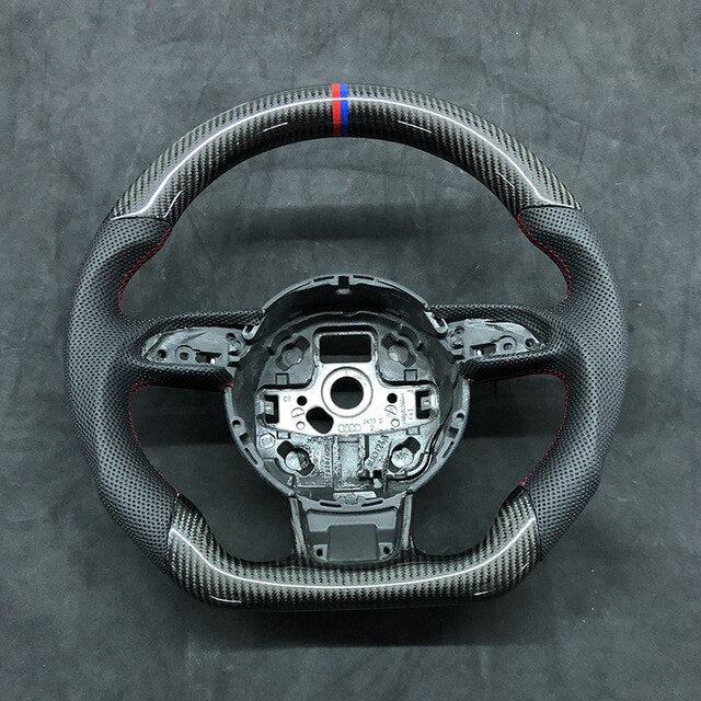 Real Blue effect Carbon steering wheel for Audi A4,q5 without paddle Real carbon fiber Steering wheel