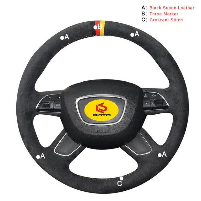 Car Steering Wheel Cover for Audi A3 A4 A6L A7 A8 Q5 Q7