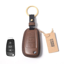 Load image into Gallery viewer, Handmade Leather Car Key Case for Audi A1 A3L Q3 A6 Q7 RS3 Key Cover Car-Styling
