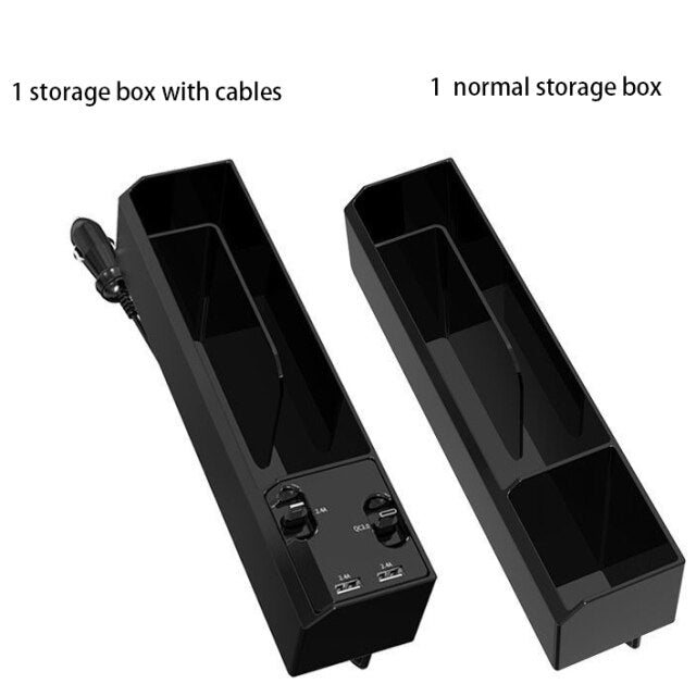 New Car Seat Crevice Storage Box USB Multi-function Organizer with Charging Cables Car Interior Accessories Organizer for things