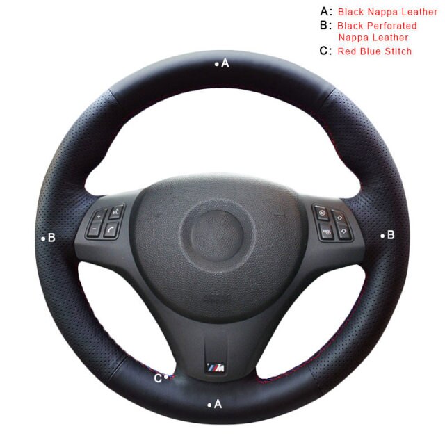 Auto Steering Wheel Cover for BMW M Sport M3 E90 E91 E92 E93 E87 E81 E82 E88 X1 E84 Car Wheel Covers