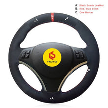 Load image into Gallery viewer, Auto Steering Wheel Cover for BMW E90 320i 325i 330i 335i E87 120i 130i 120d Hand Stitched Car Steering Wheel Cover
