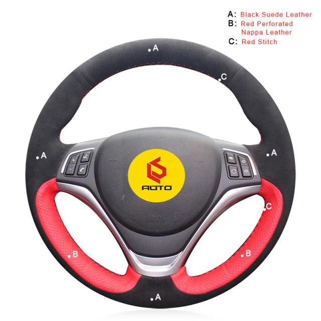 Auto Steering Wheel Cover for BMW X1 2014 2015 Braid Car Steering Wheel Cover Car-styling Interior Accessories