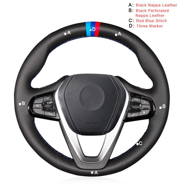 Auto Steering Wheel Cover for BMW G20 G21 G30 G31 G32 X3 G01 X4 G02 X5 G05 X7 G07 Z4 G29 Car Wheel Covers