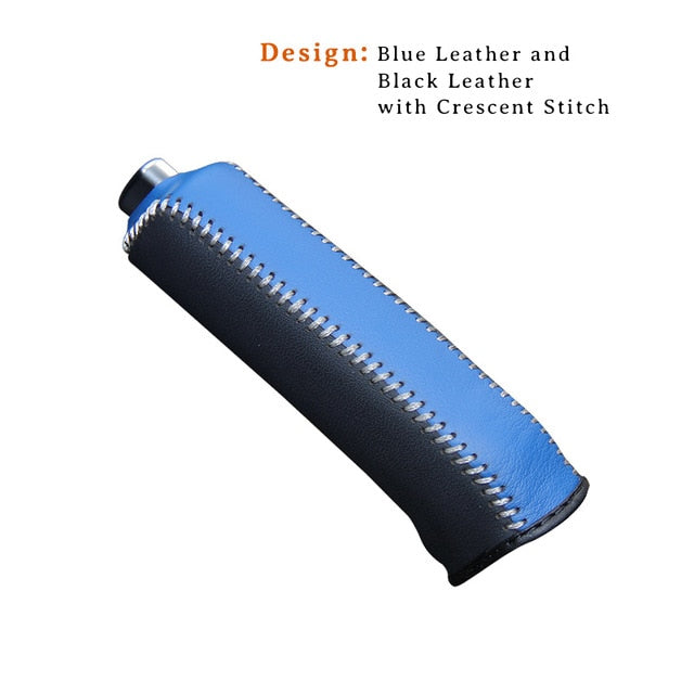 Car Hand Brake Covers Top Layer Leather Case for Kia Carens 2013 Handbrake Grips Cover Auto Genuine Leather Handbrake