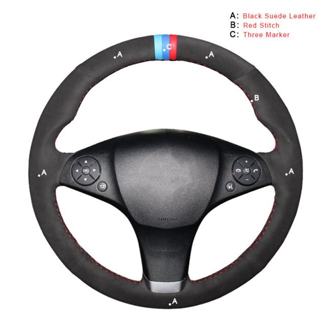 Car Steering Wheel Cover for Mercedes Benz C180 C200 C350 C300 CLS 280 300 350 500 GLK300 2008-2010