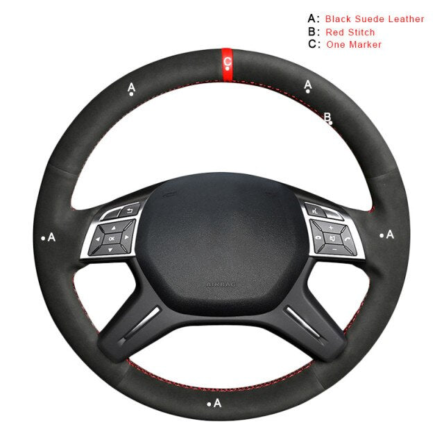 Car Steering Wheel Cover for Mercedes Benz E-Class E300 2014 GL-Class GL 350 400 500 550 2013-2015 M-Class ML