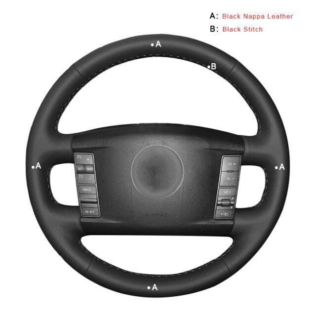 Car Steering Wheel Cover for Volkswagen VW Touareg Phaeton 2002 2003 2004 2005 2006-2008 2009 2010