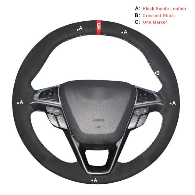 Car Steering Wheel Cover for Ford Mondeo 2014-2020 Edge Galaxy S-Max 2015-2020