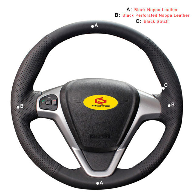 Car Steering Wheel Cover for Ford Fiesta 2008-2013 Ecosport 2013-2016