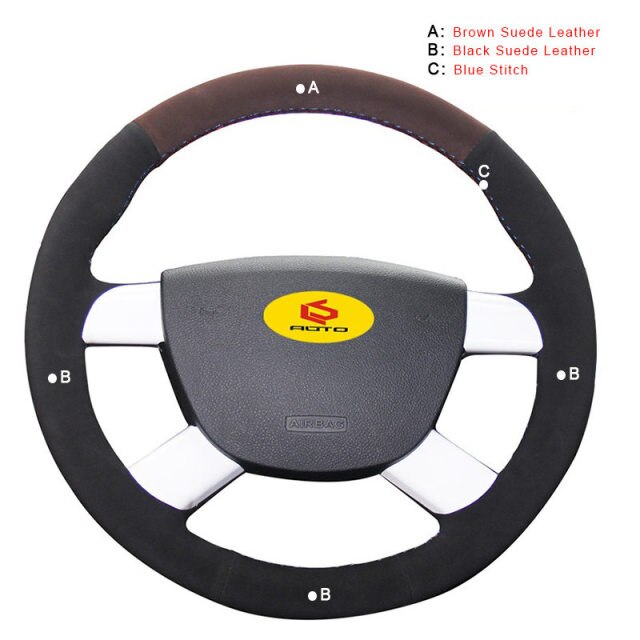 Car Steering Wheel Cover for Ford Focus 2 2005-2011 for Ford Kuga 2008-2011 C-MAX 2007-2010