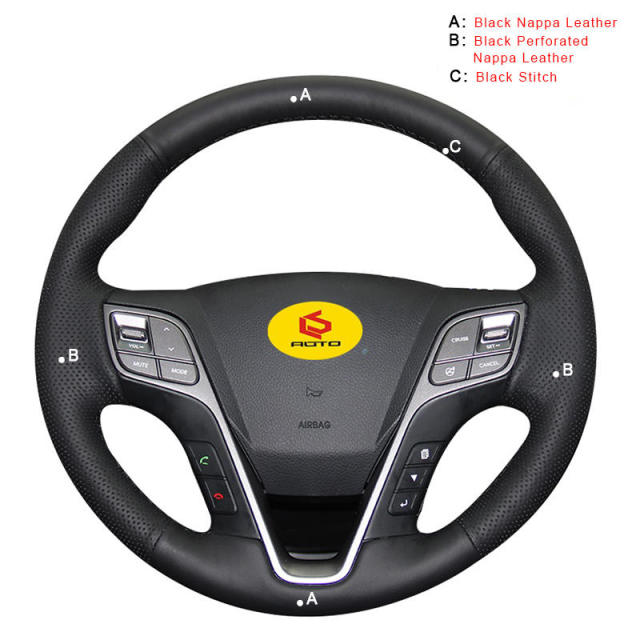 Car Steering Wheel Cover for Hyundai Santa Fe 2013-2018 ix45