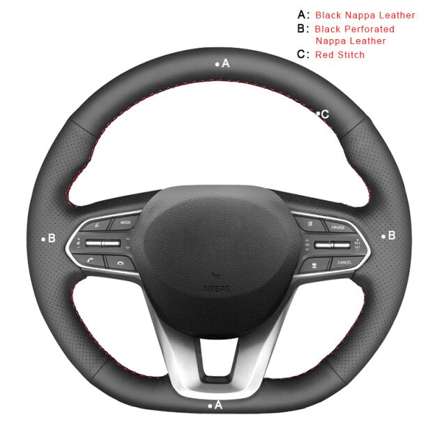 Car Steering Wheel Cover for Hyundai Santa Fe 2019-2020 / Palisade 2020